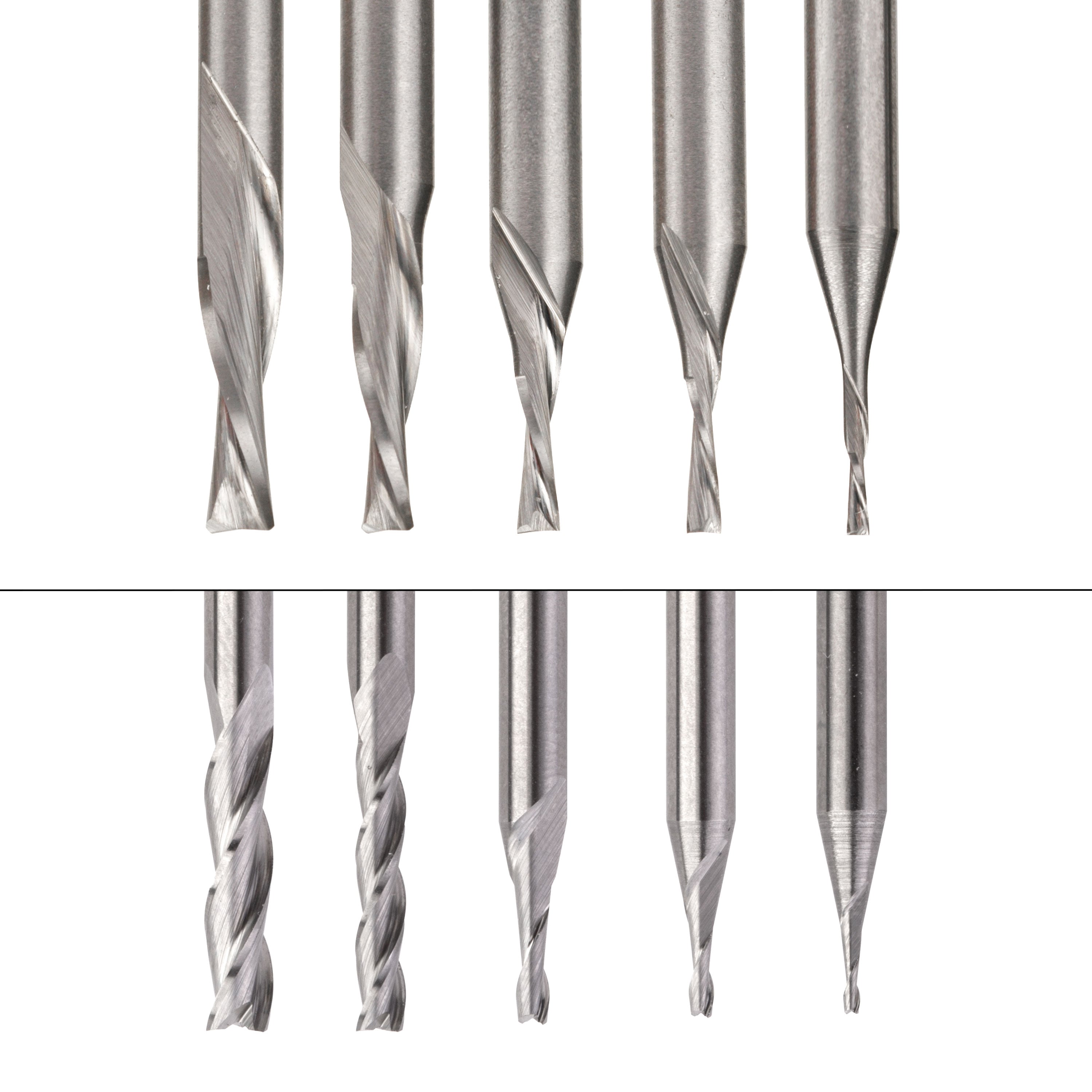 Carbide Upcut and Downcut Inlay Router Bits - Set of 10