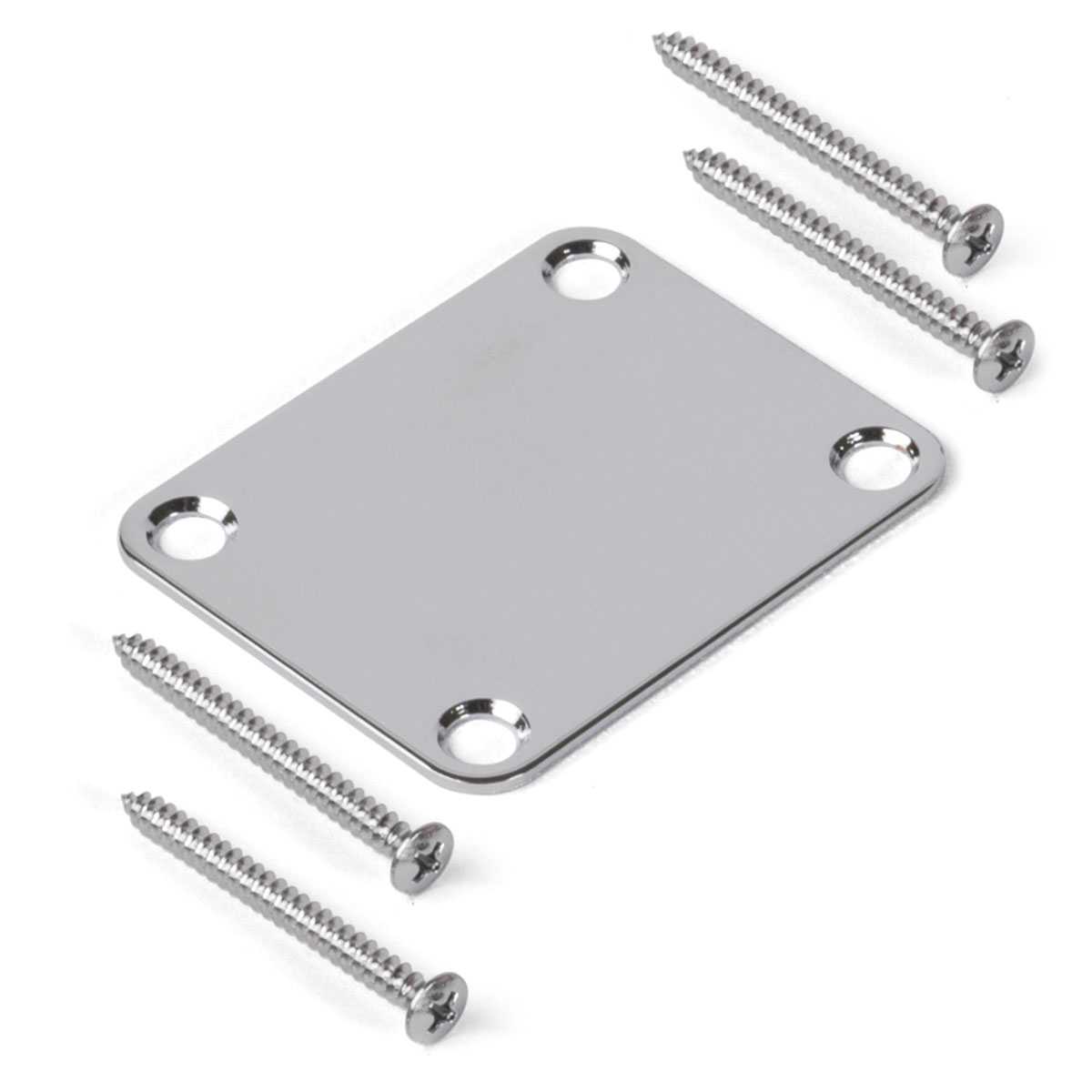 Gotoh Neck Mounting Plate, Chrome, with screws