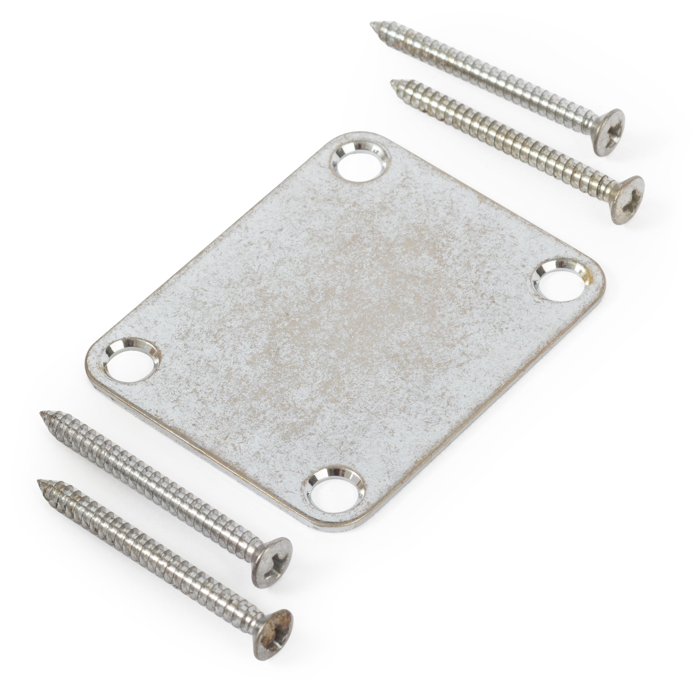 Gotoh Neck Mounting Plate, Relic Chrome, with screws