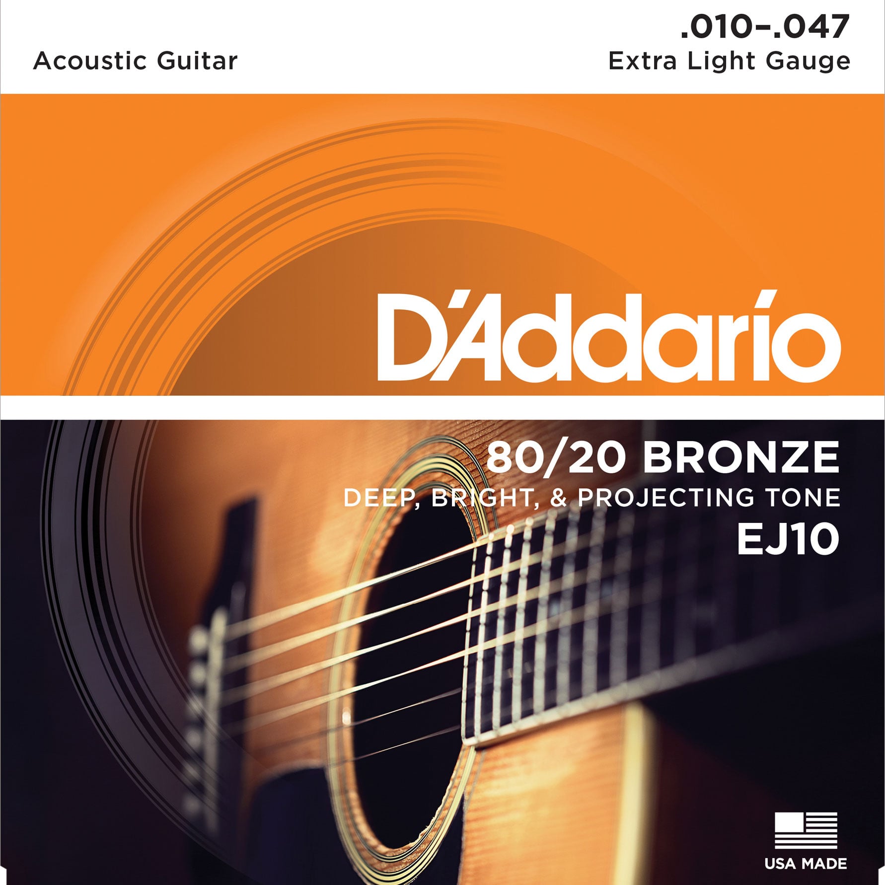 D'Addario 80/20 Bronze Wound Acoustic Guitar Strings