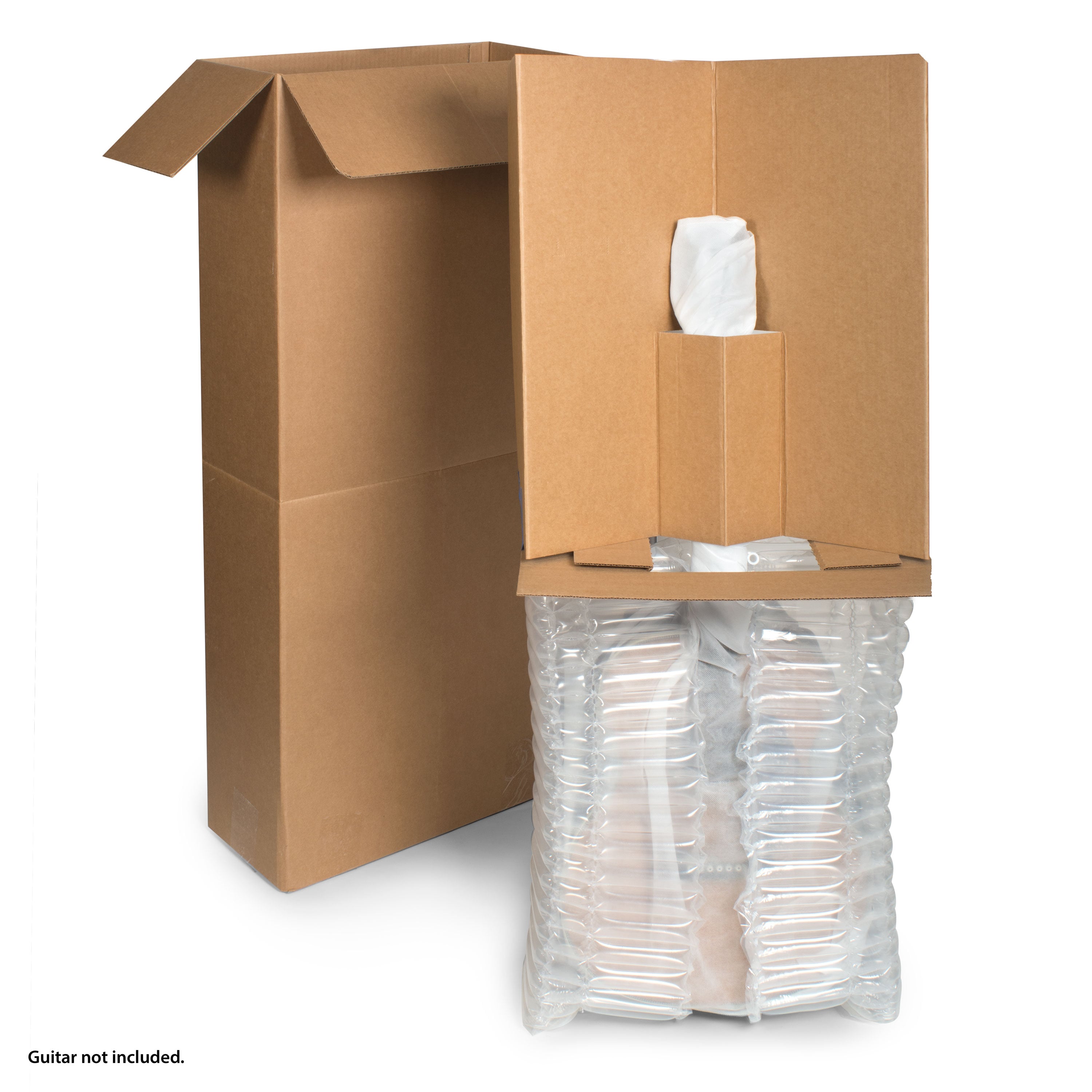 Acoustic Guitar Shipping System for Guitars Without Cases