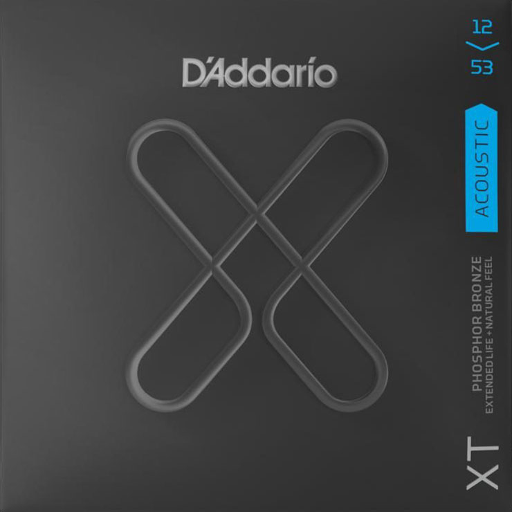D'Addario XT Phosphor Bronze Wound Acoustic Guitar Strings, Regular Light (XTAPB1253)