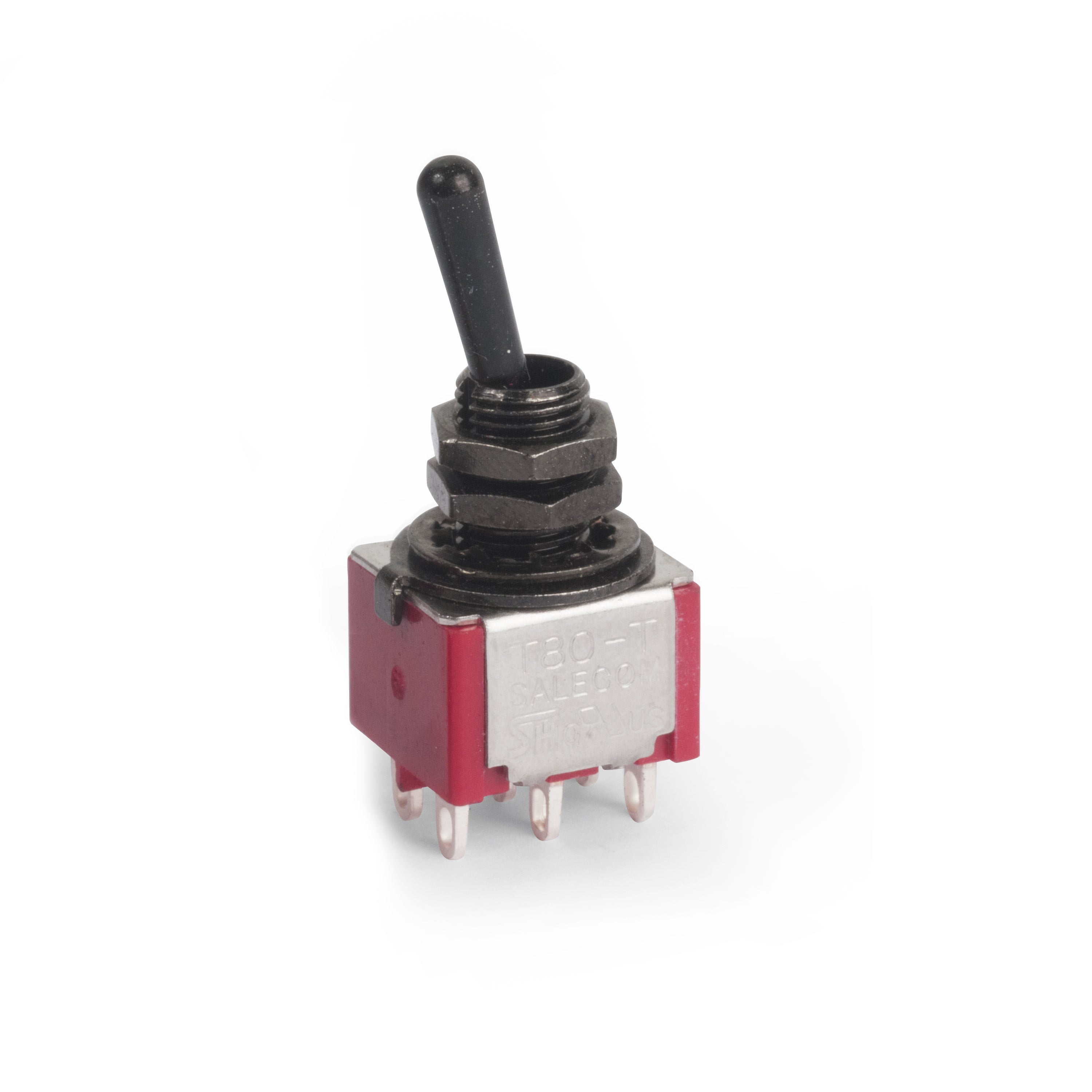 Mini Toggle Switches, DPDT, On/On/On black
