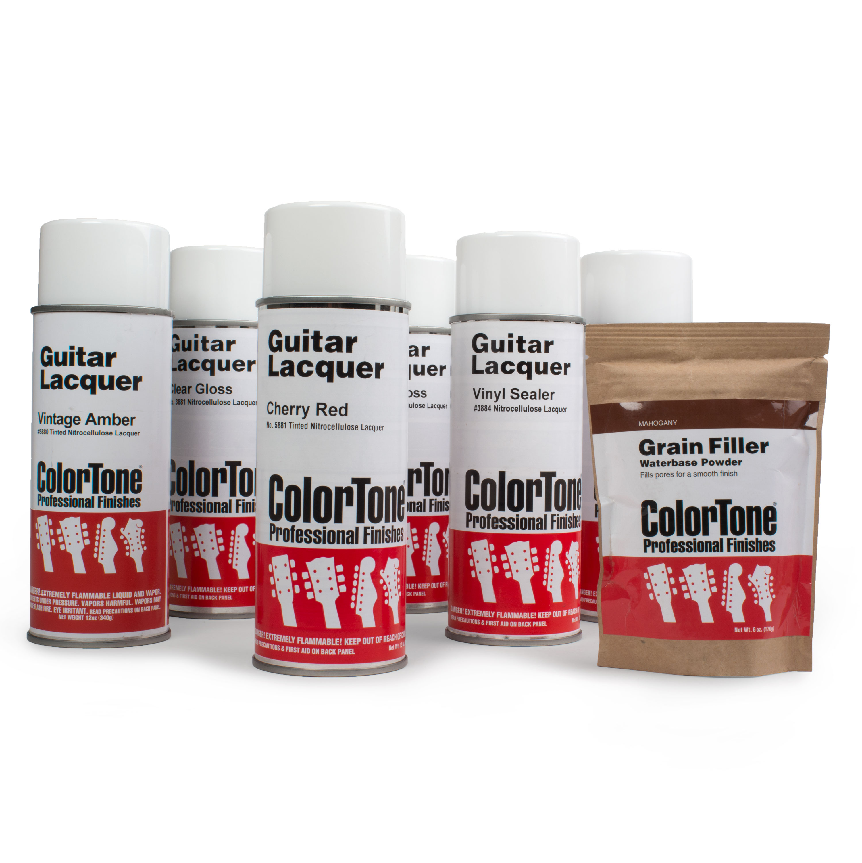 ColorTone Aerosol Finishing Set for Cherry Sunburst, For Mahogany