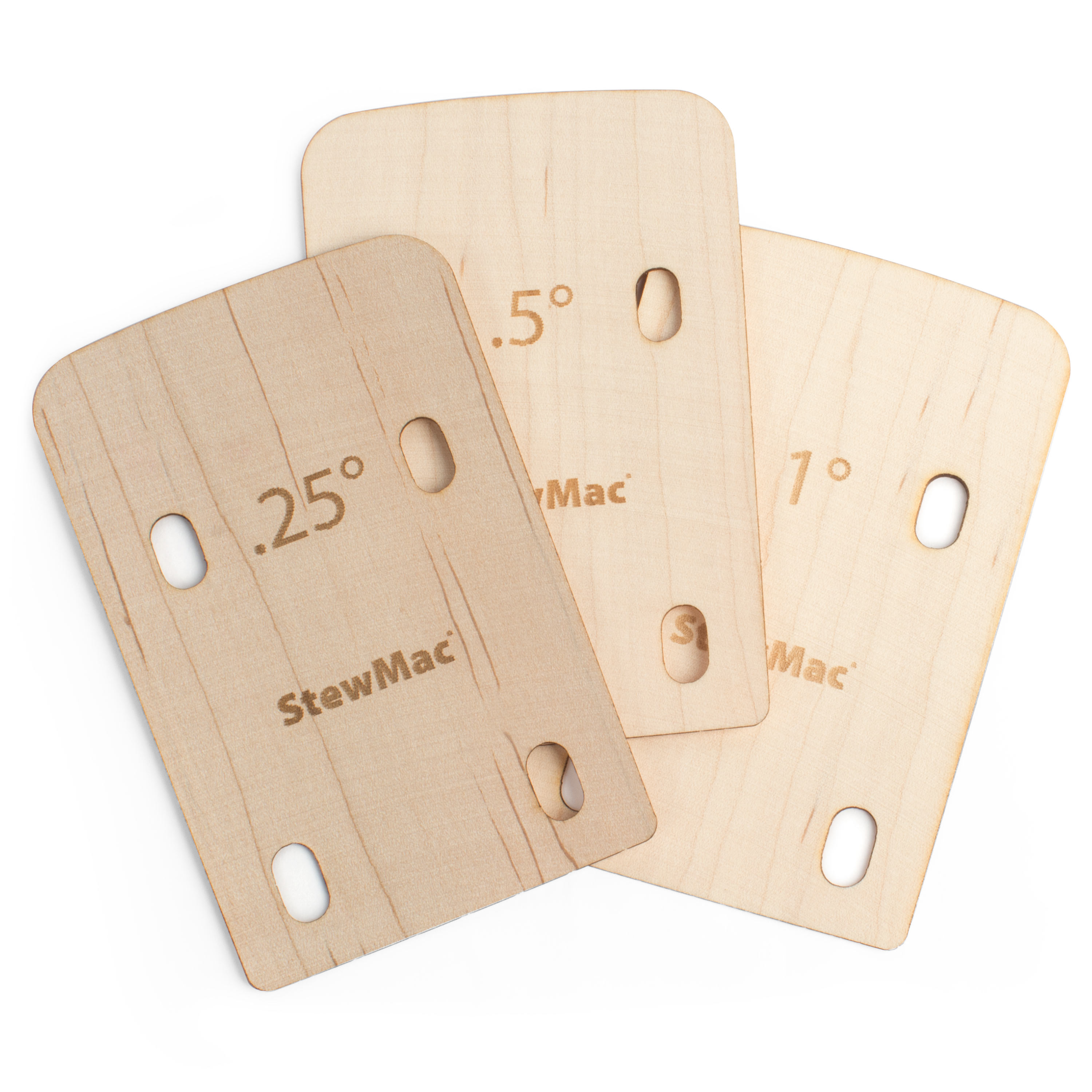 StewMac Neck Shims for Bass, Shaped, Set of 3