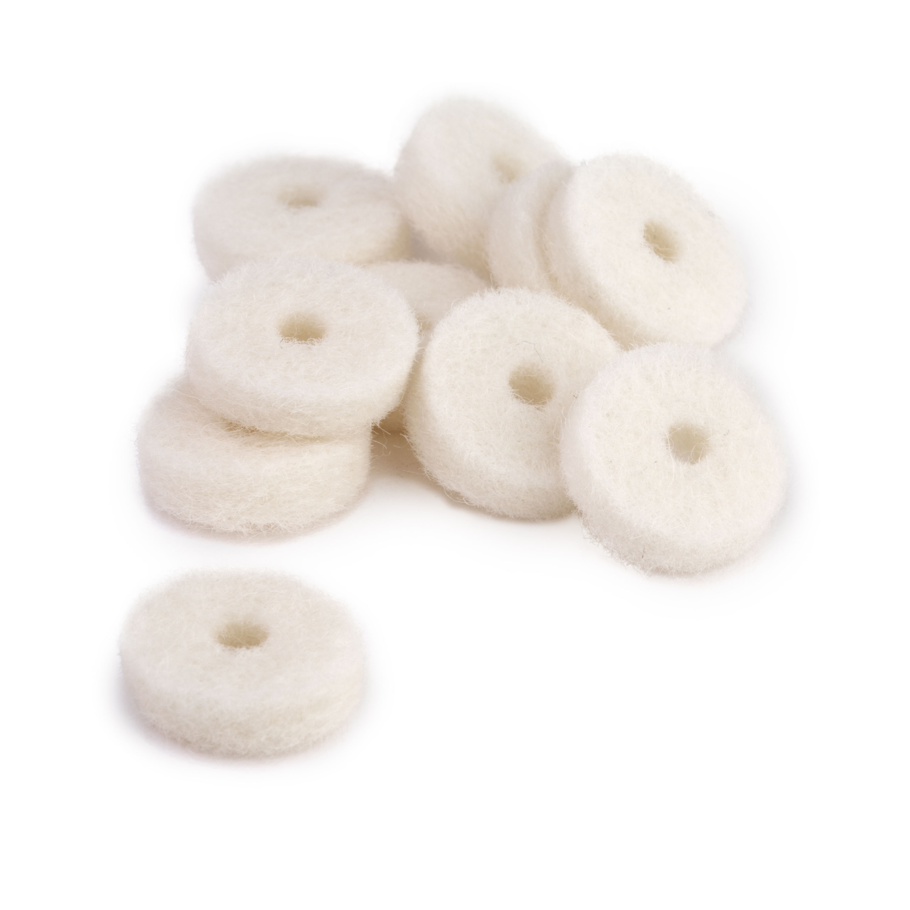 Strap Button Felt Washers, Cream, 10-Pack
