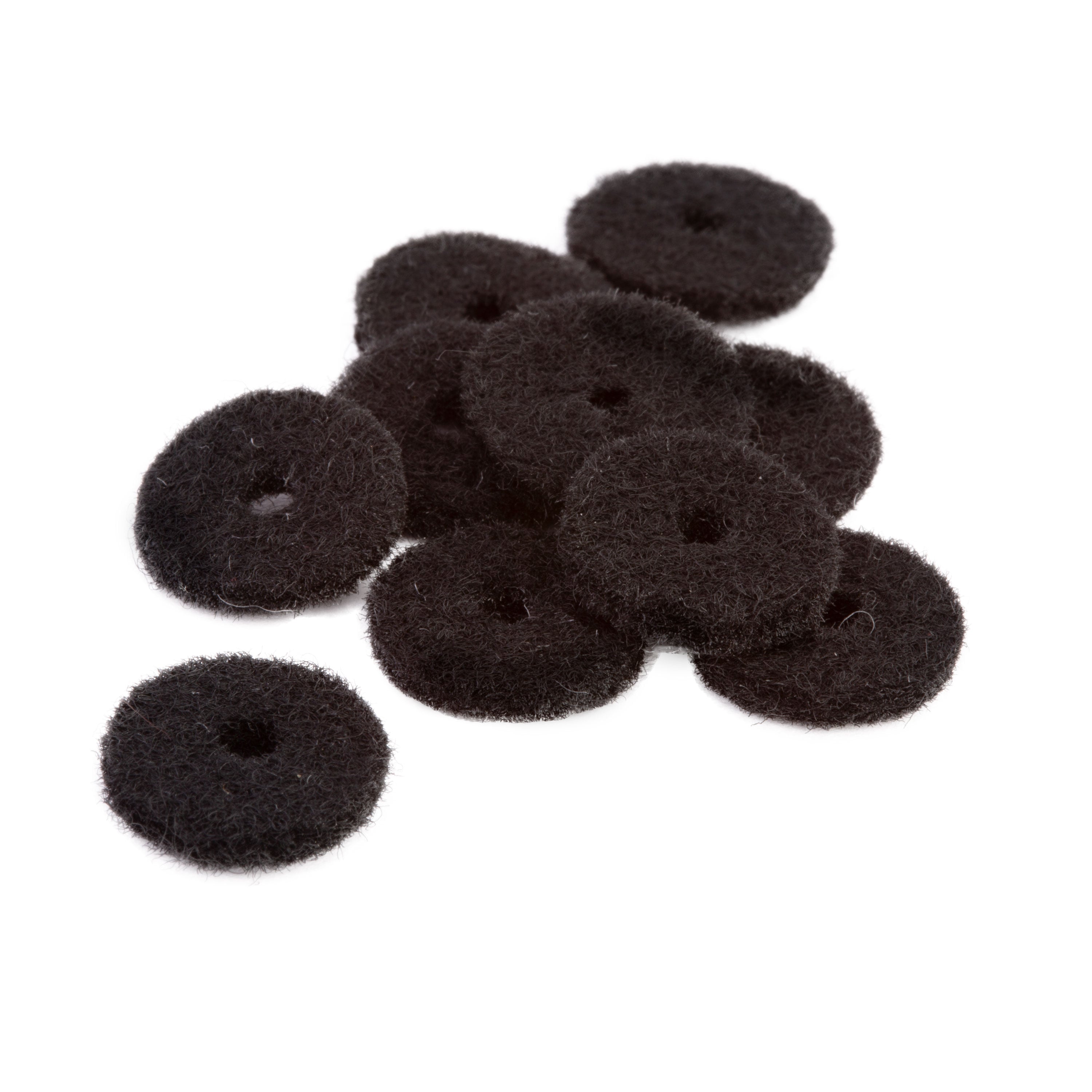 Strap Button Felt Washers, Black, 10-Pack