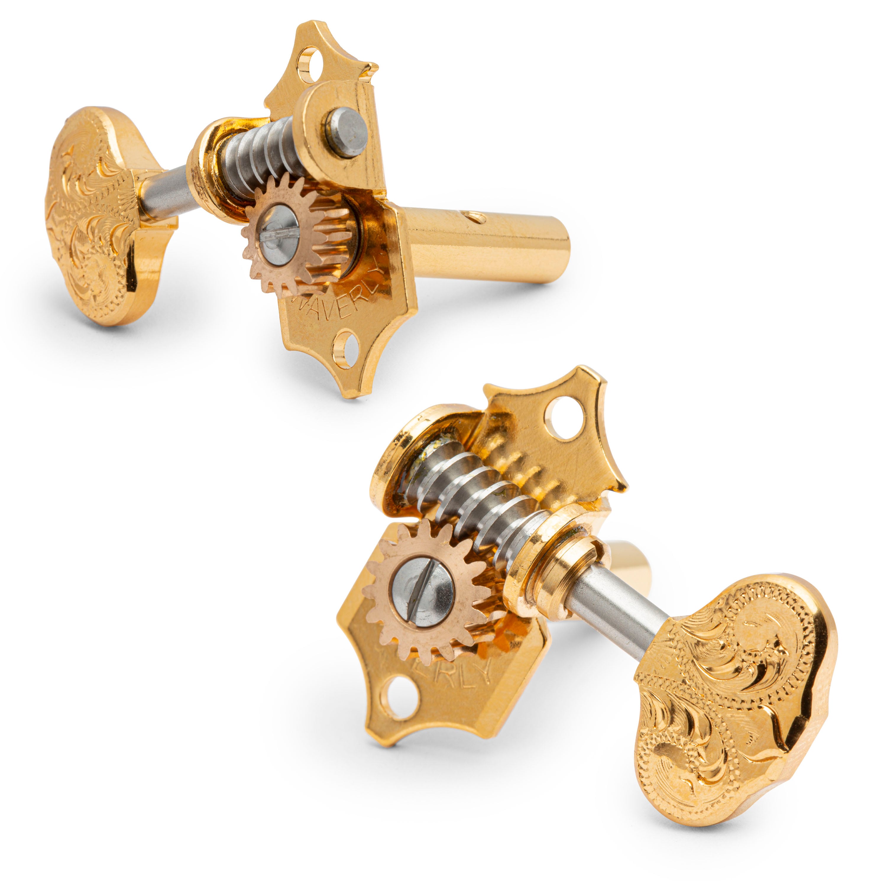 Waverly Guitar Tuners with Engraved Knobs for Slotted Pegheads