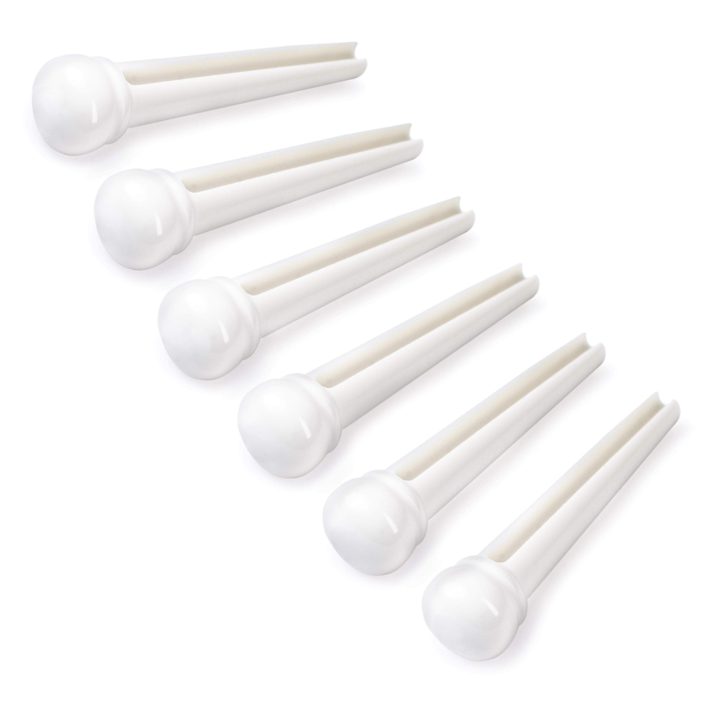 Waverly White Bridge Pins, Slotted with no dot, set of 6