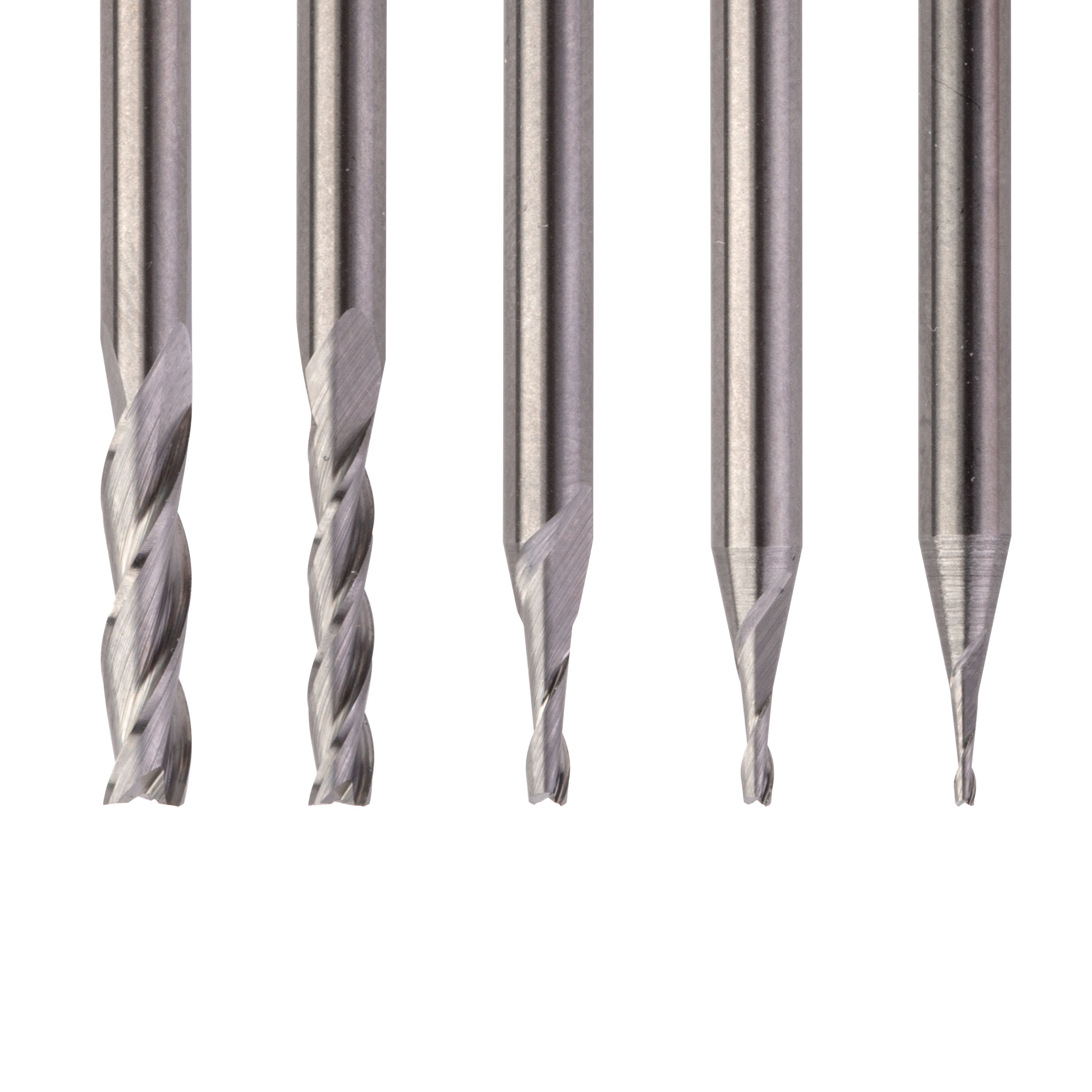 Carbide Upcut Inlay Router Bits, Set of all 5 sizes