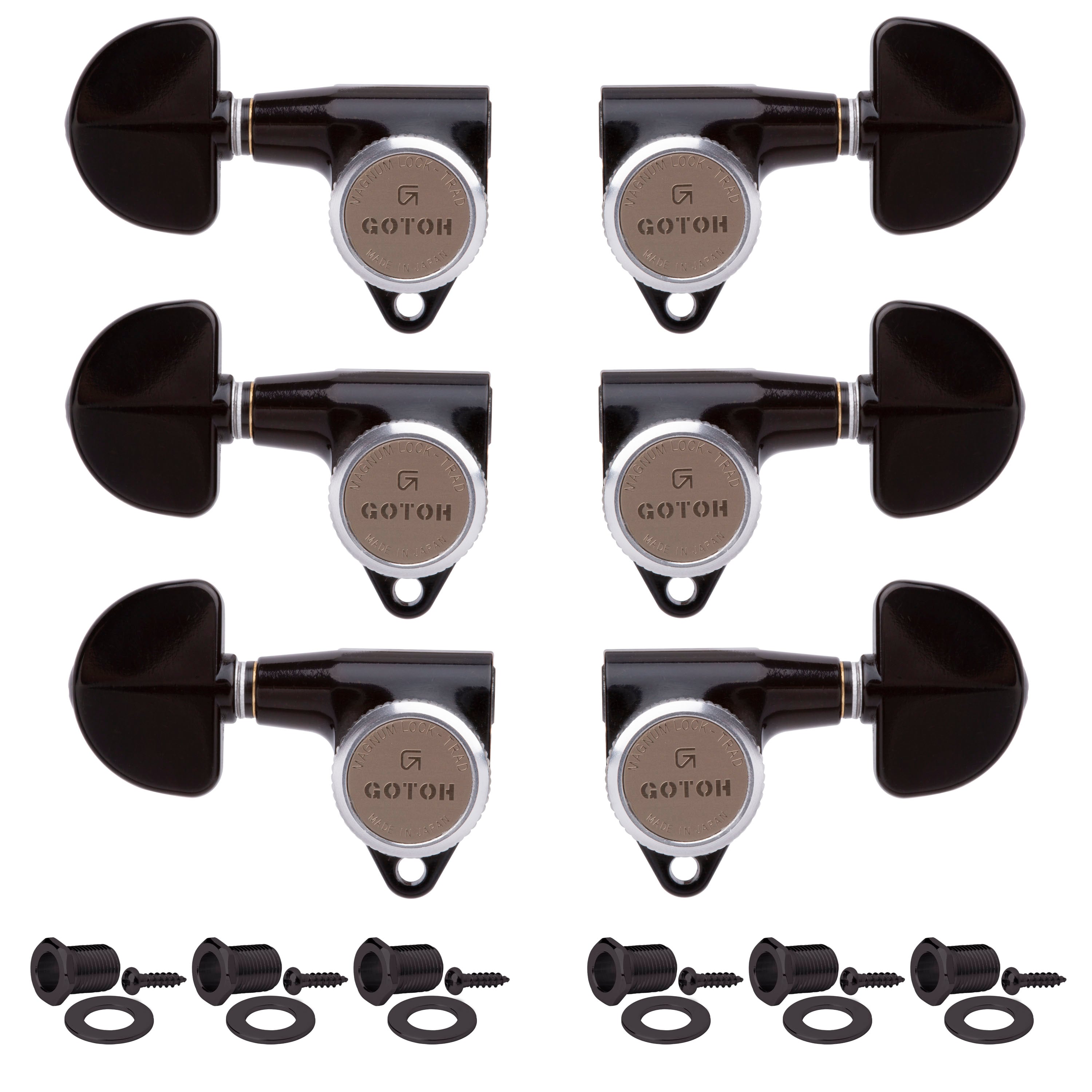 Gotoh Magnum Lock-Trad 3+3 Tuners, Black