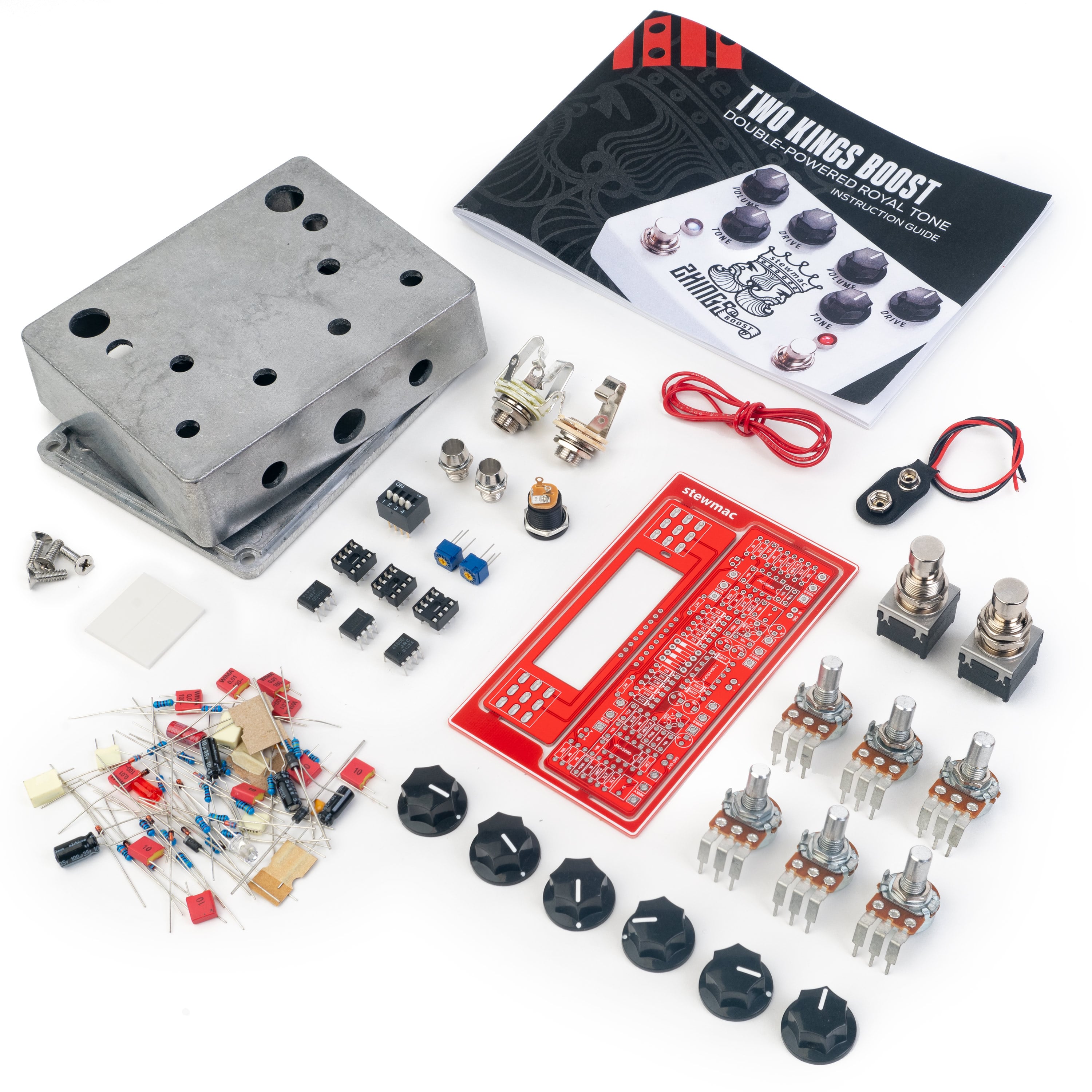 StewMac Two Kings Boost DIY Pedal Kit, With Bare Enclosure