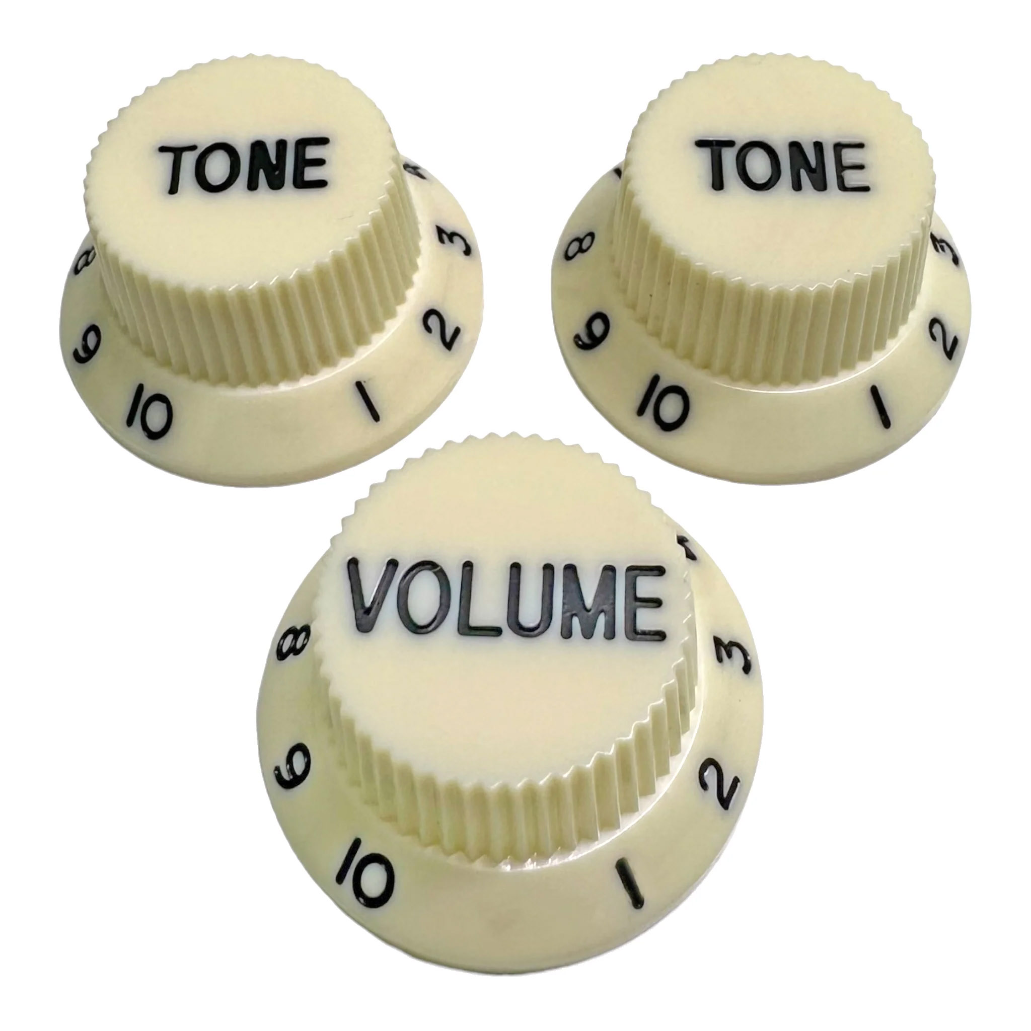 StewMac Volume + Tone Knobs for Strat - Set of 3, Parchment