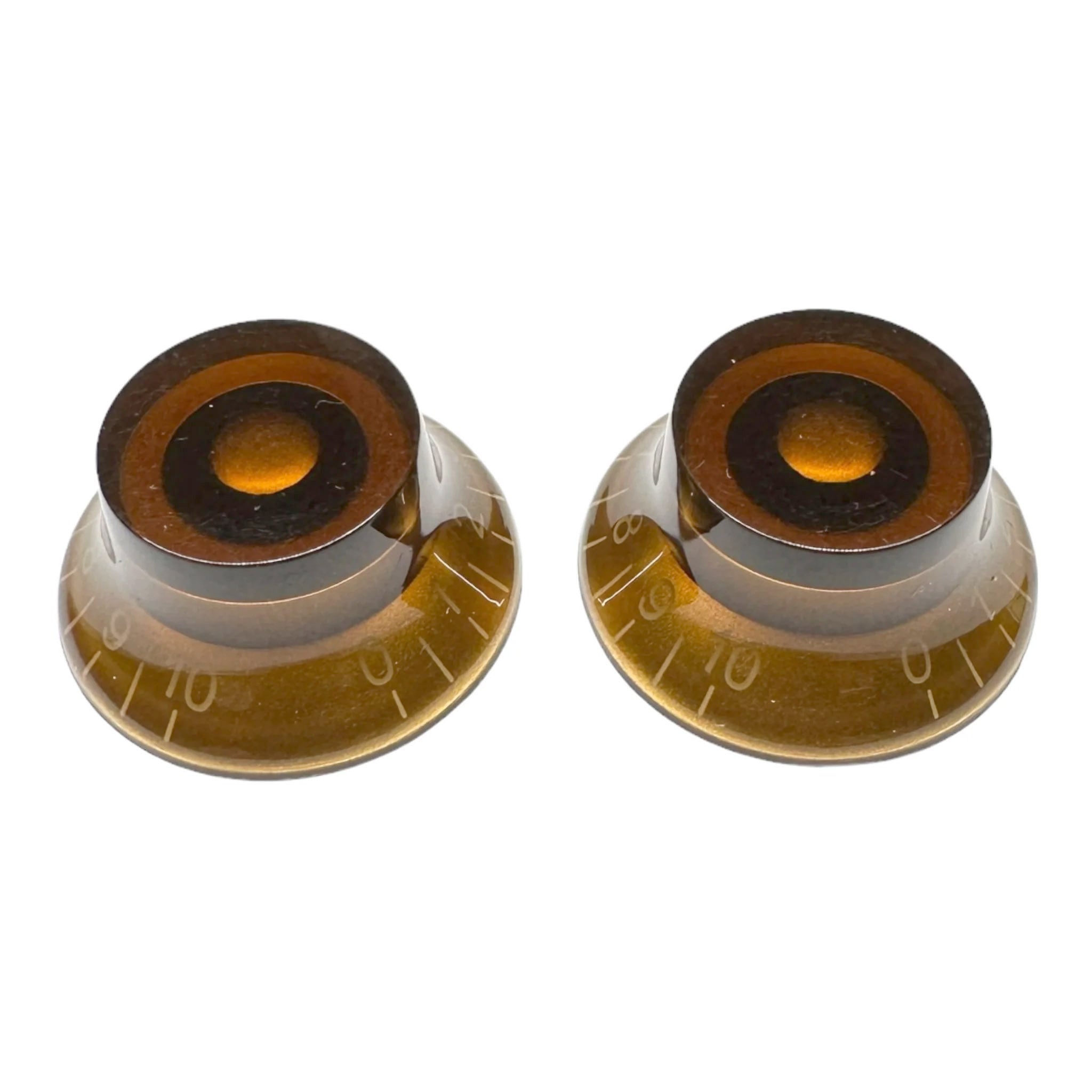 StewMac Bell Knob - 2 Pack, Gold/Amber
