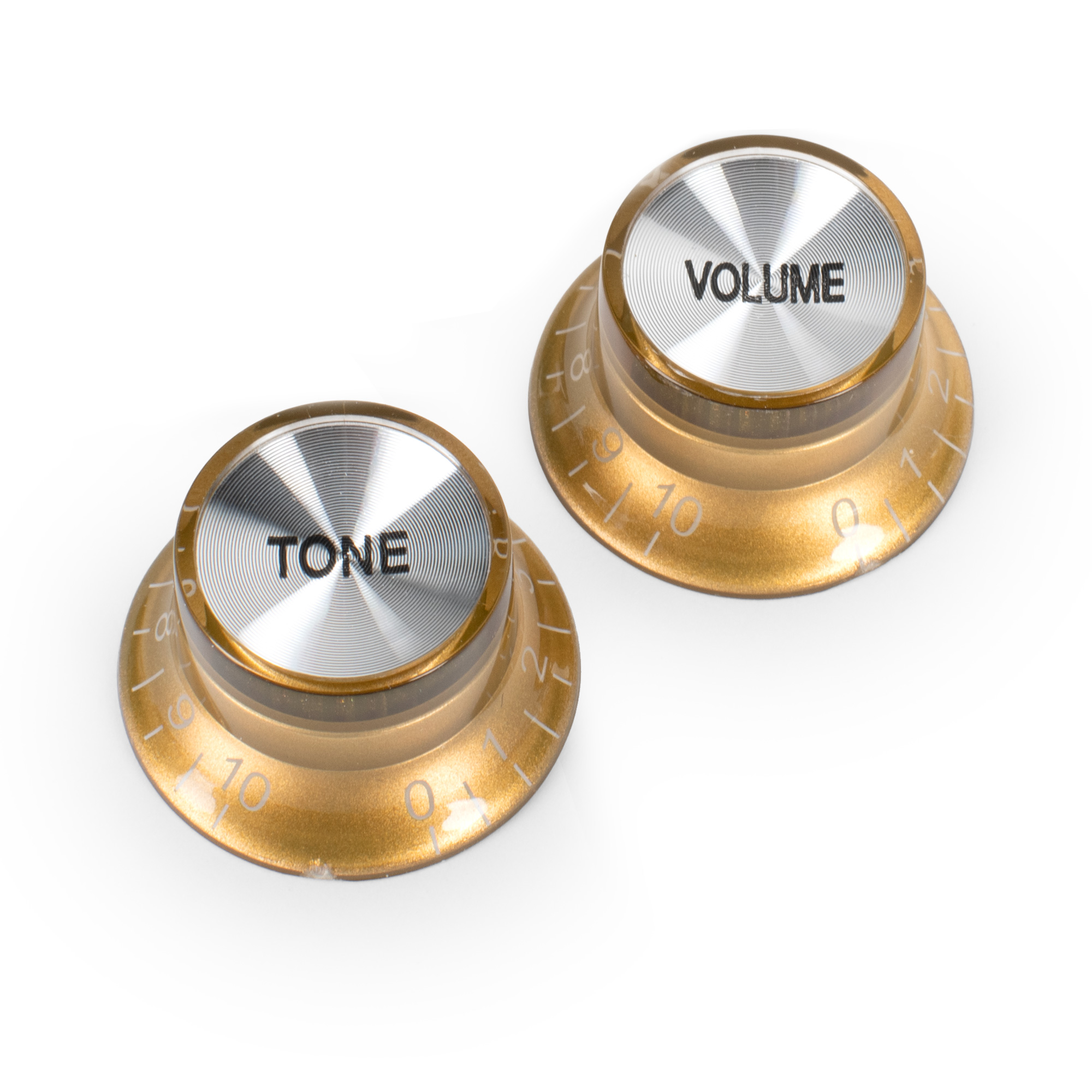 StewMac Top Hat Bell Reflector Knob - Set of 2, Gold