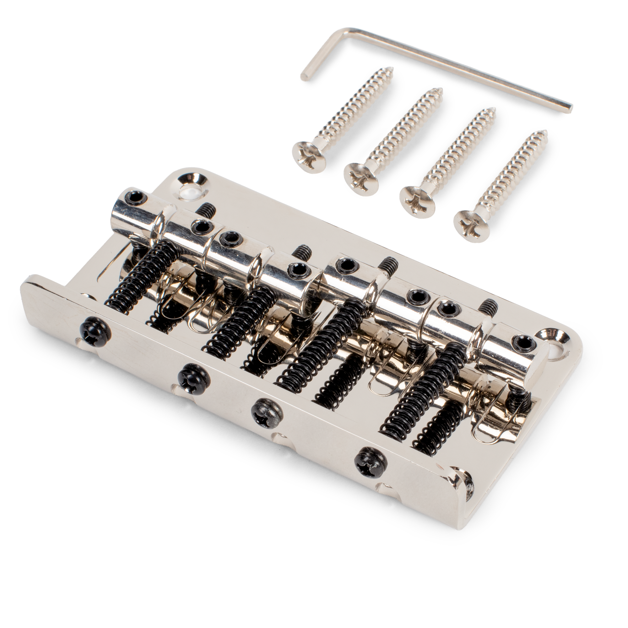 StewMac 4-Screw Bass Bridge, Nickel