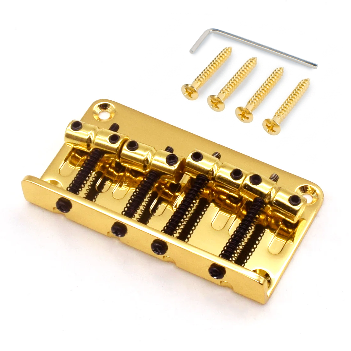 StewMac 4-Screw Bass Bridge, Gold