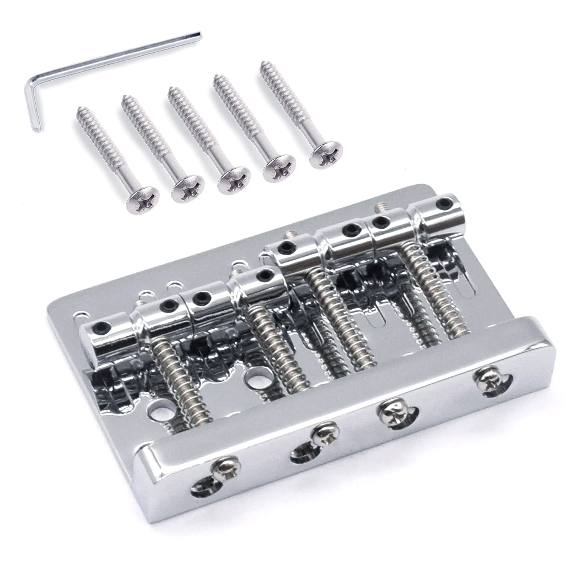 StewMac Dual-Load Bass Bridge, Chrome