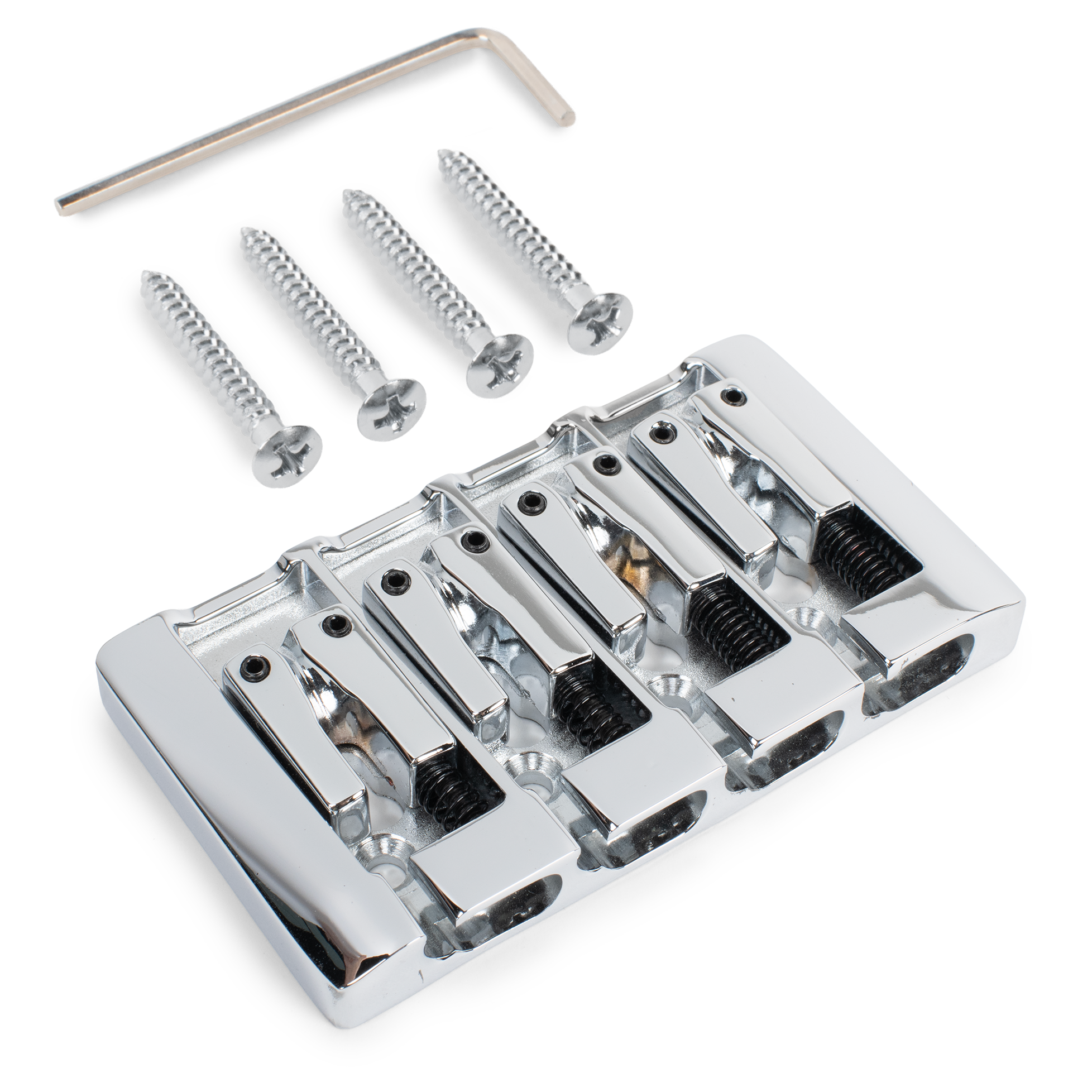 StewMac A-Style Bass Bridge, Chrome