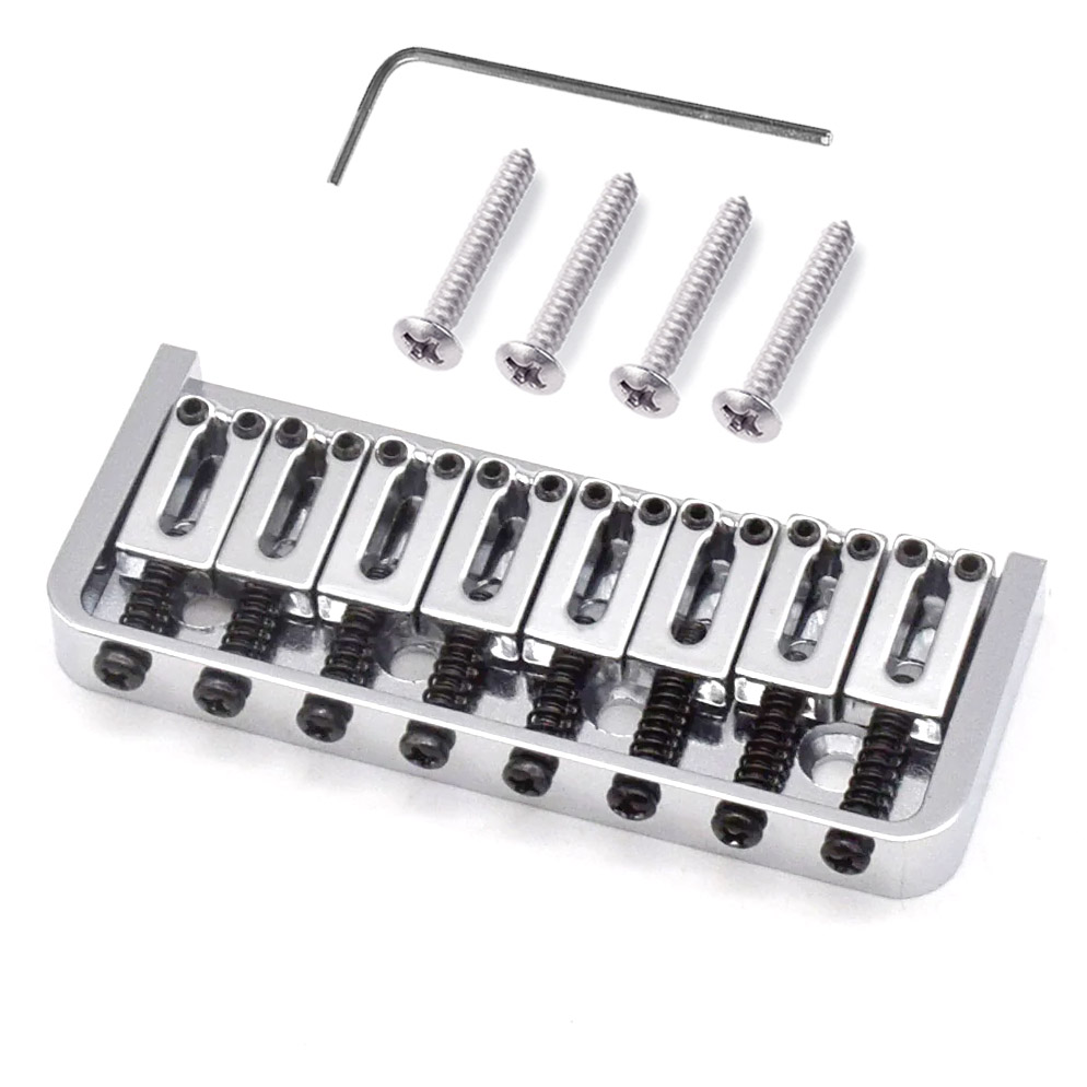 StewMac 8-String Hardtail Bridge, Chrome