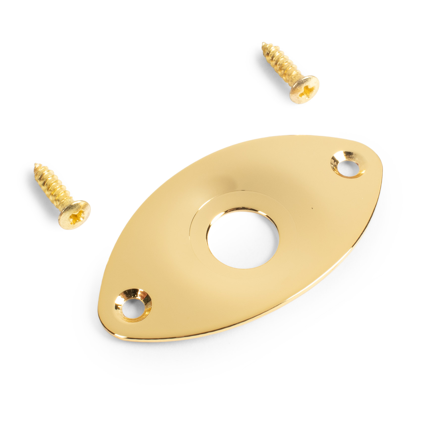 StewMac Oval Jack Plate, Recessed Hole, Gold