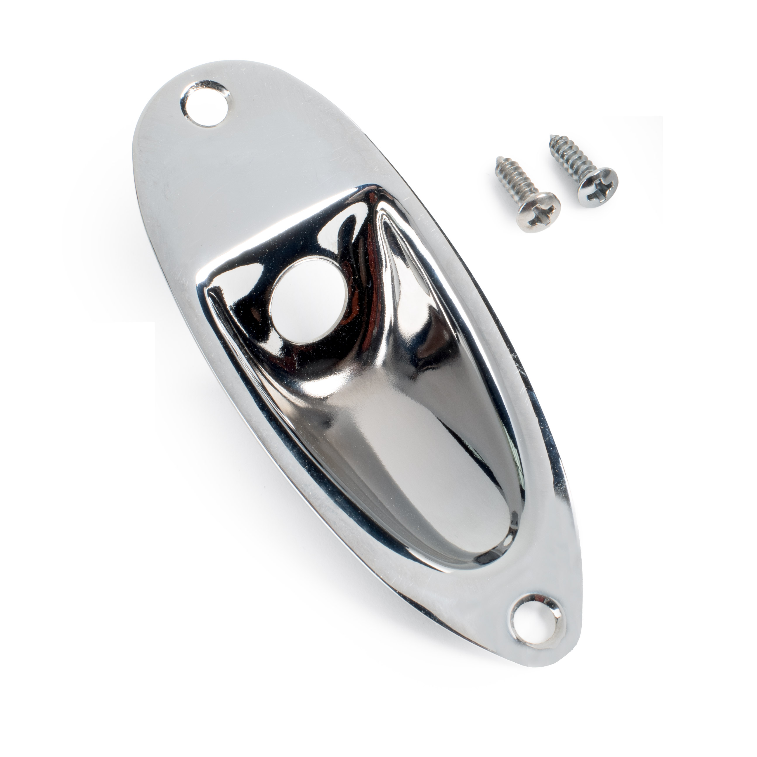 StewMac Jack Plate for Strat, Chrome