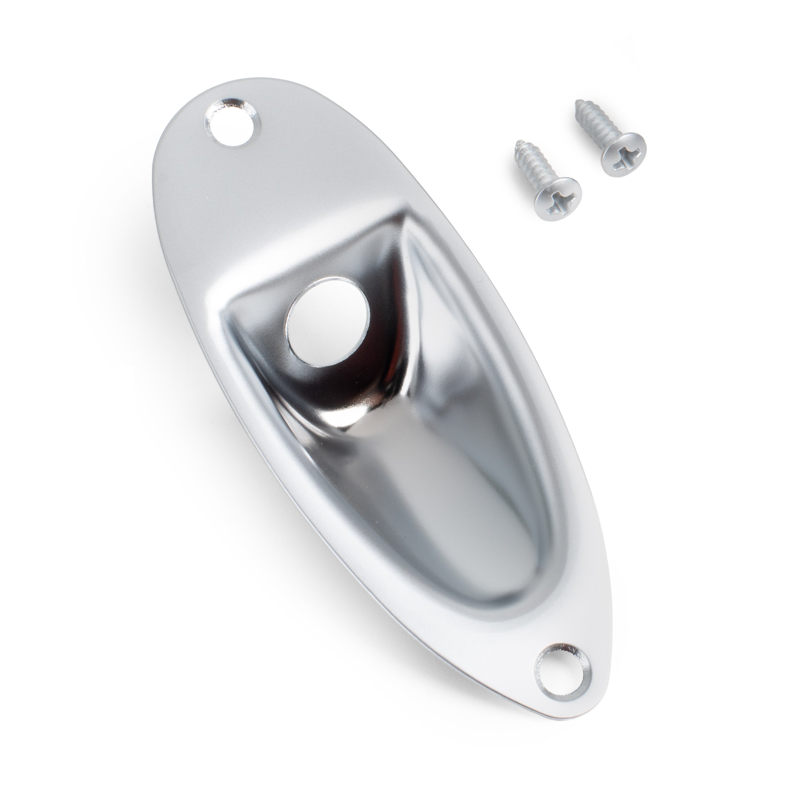 StewMac Jack Plate for Strat, Satin Chrome