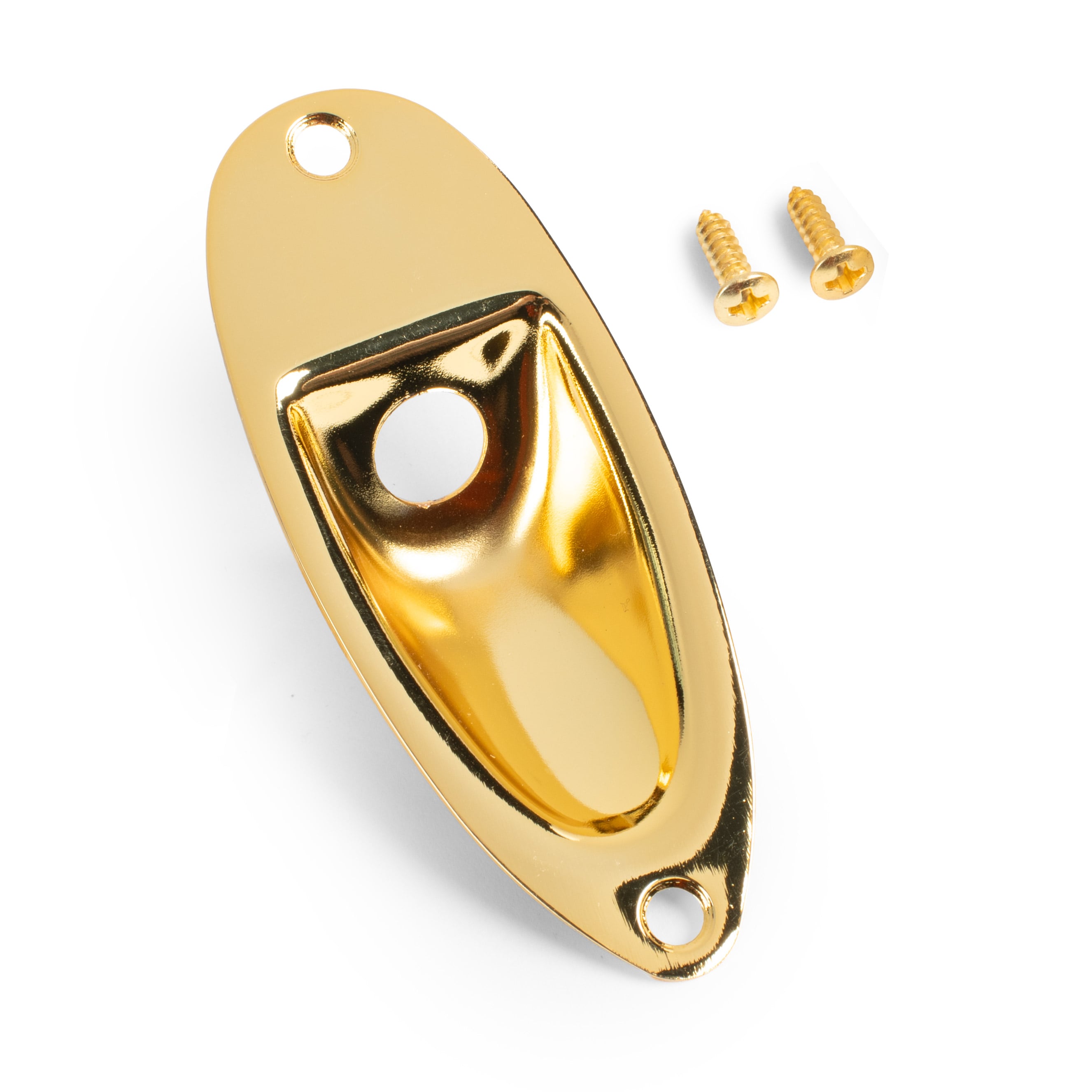 StewMac Jack Plate for Strat, Gold