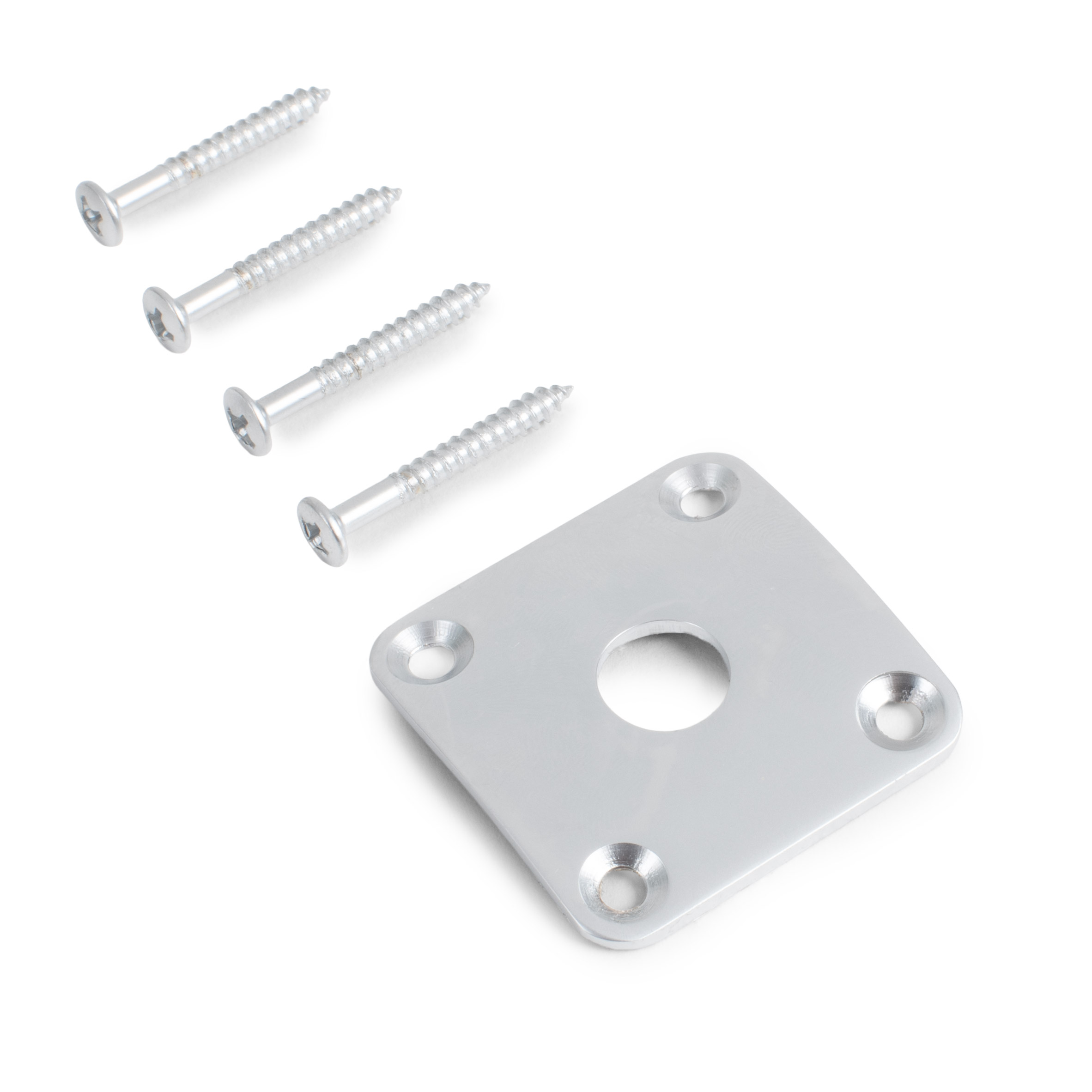 StewMac Jack Plate for Gibson® Les Paul®, Satin Chrome