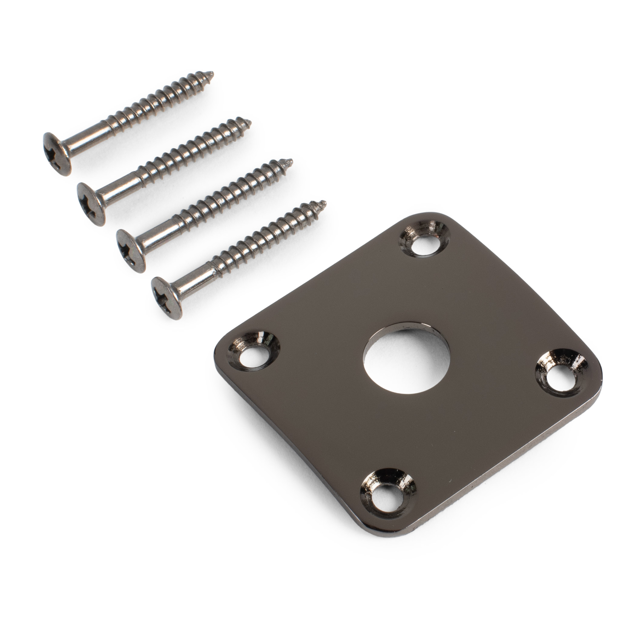 StewMac Jack Plate for Gibson® Les Paul®, Black Nickel