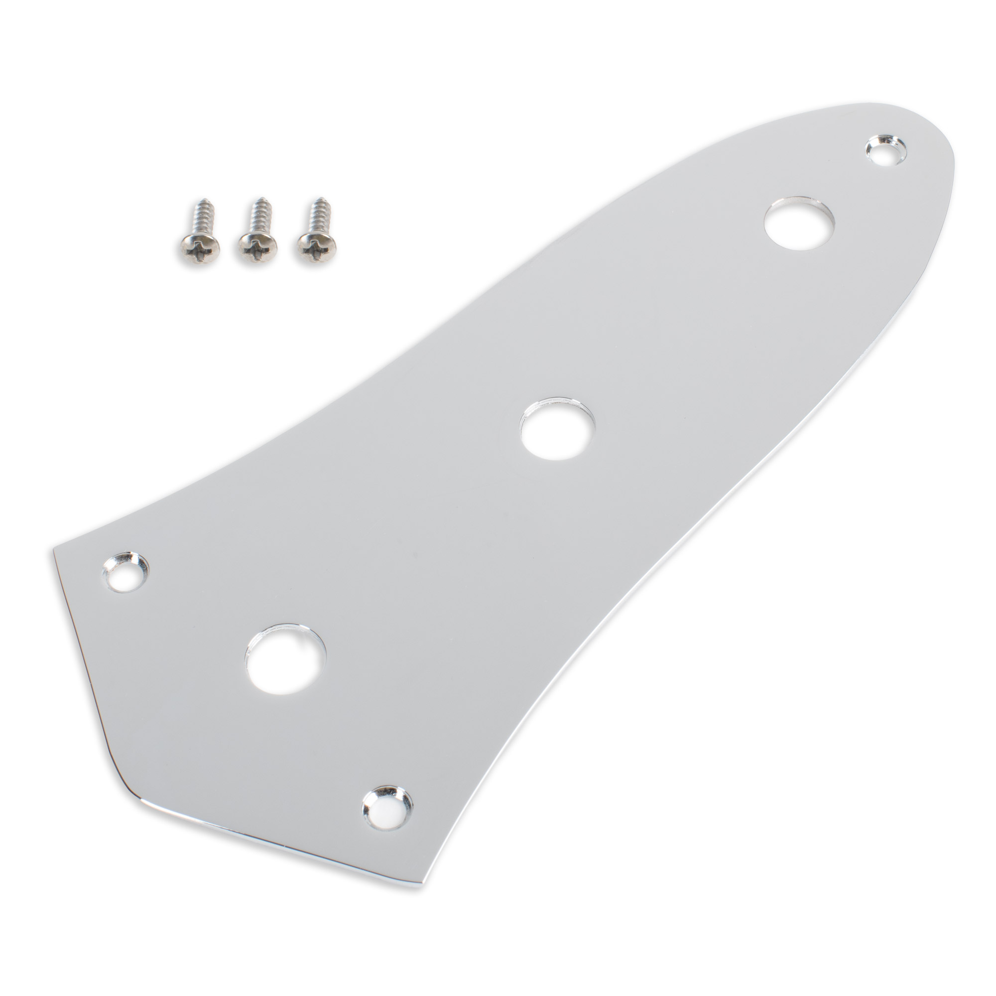 StewMac Control Plate for Jazz Bass, 3-hole, Chrome
