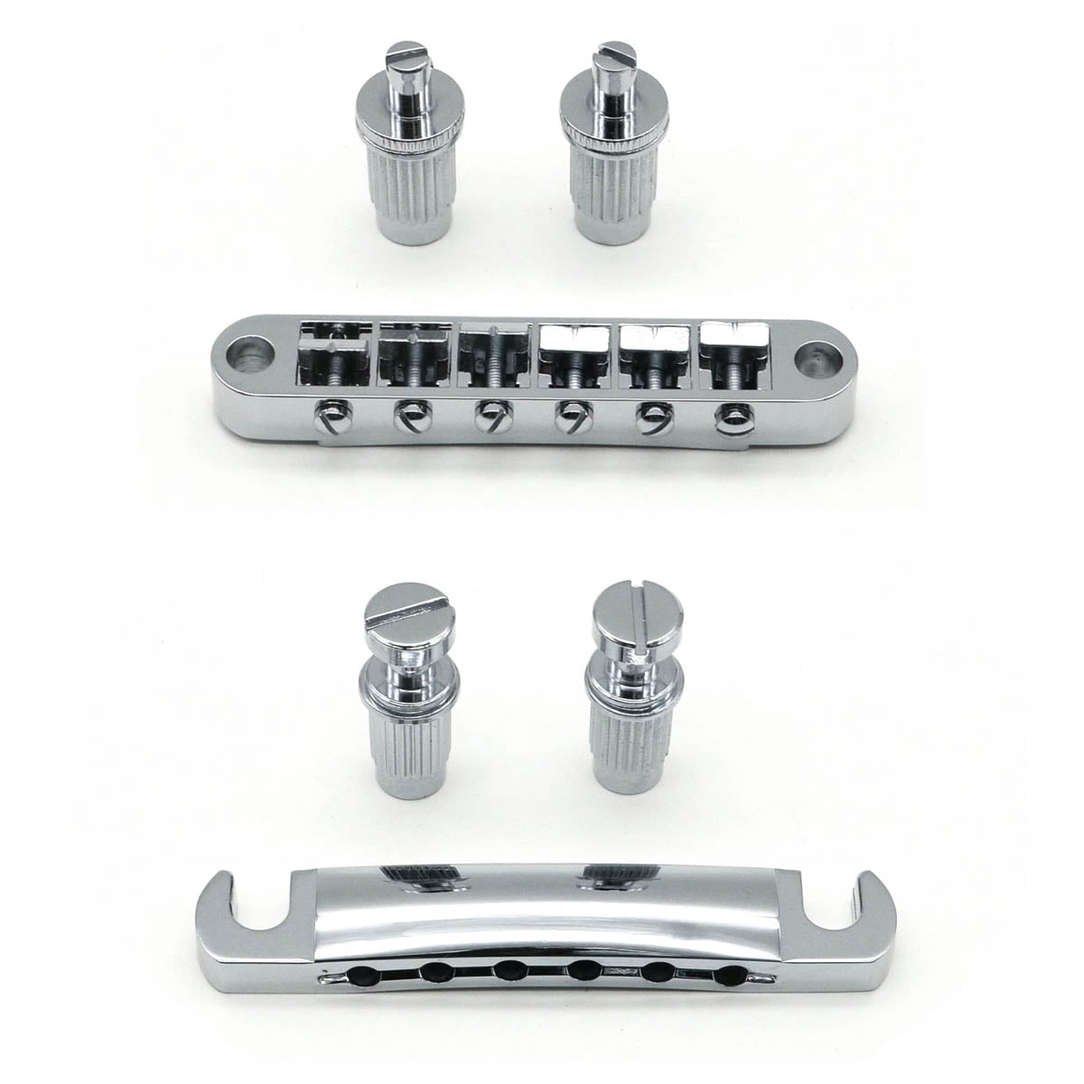 StewMac Tune-o-matic Bridge and Tailpiece, Chrome