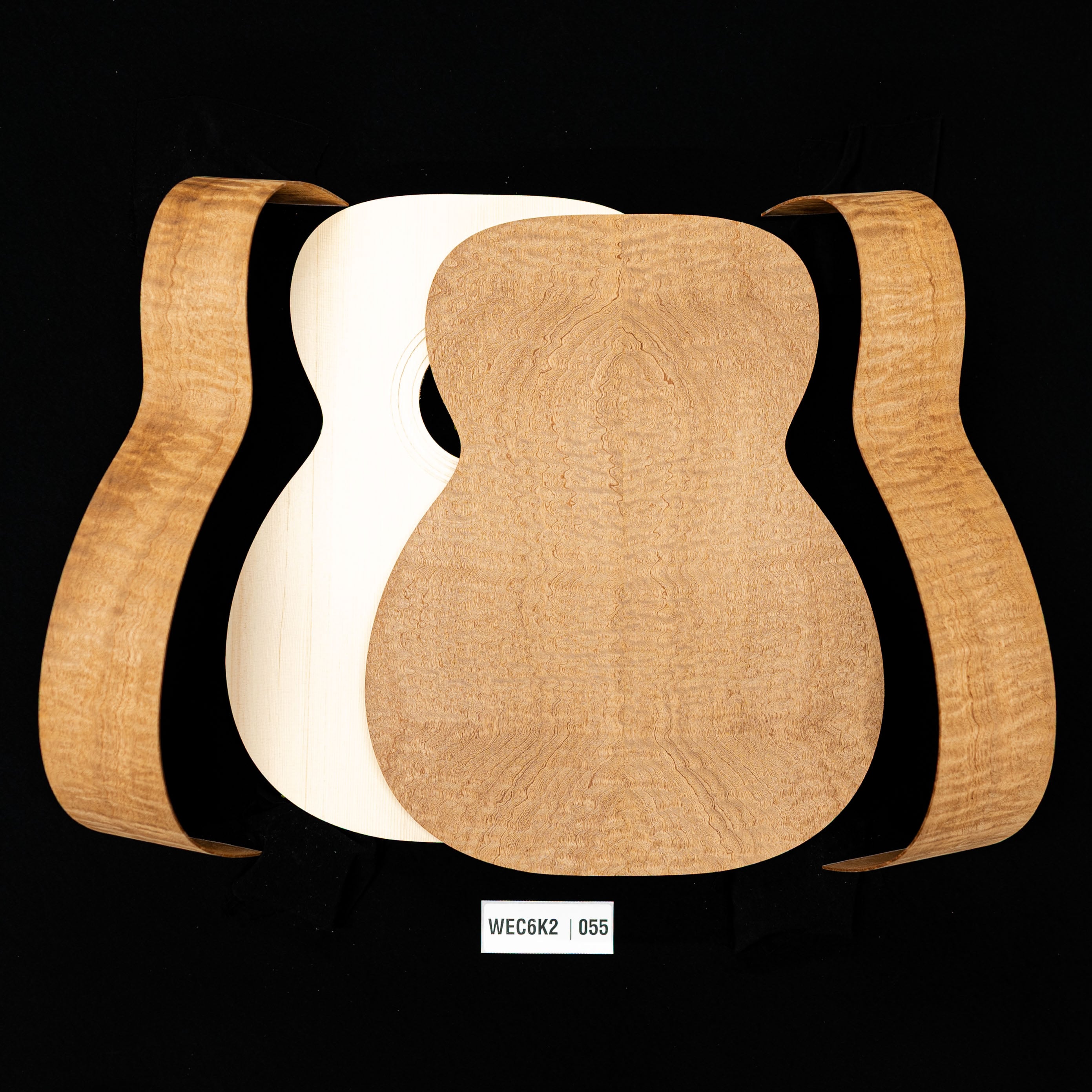 WoodStax Pomelle Sapele OM Guitar Kit, Bolt-On Neck - 055