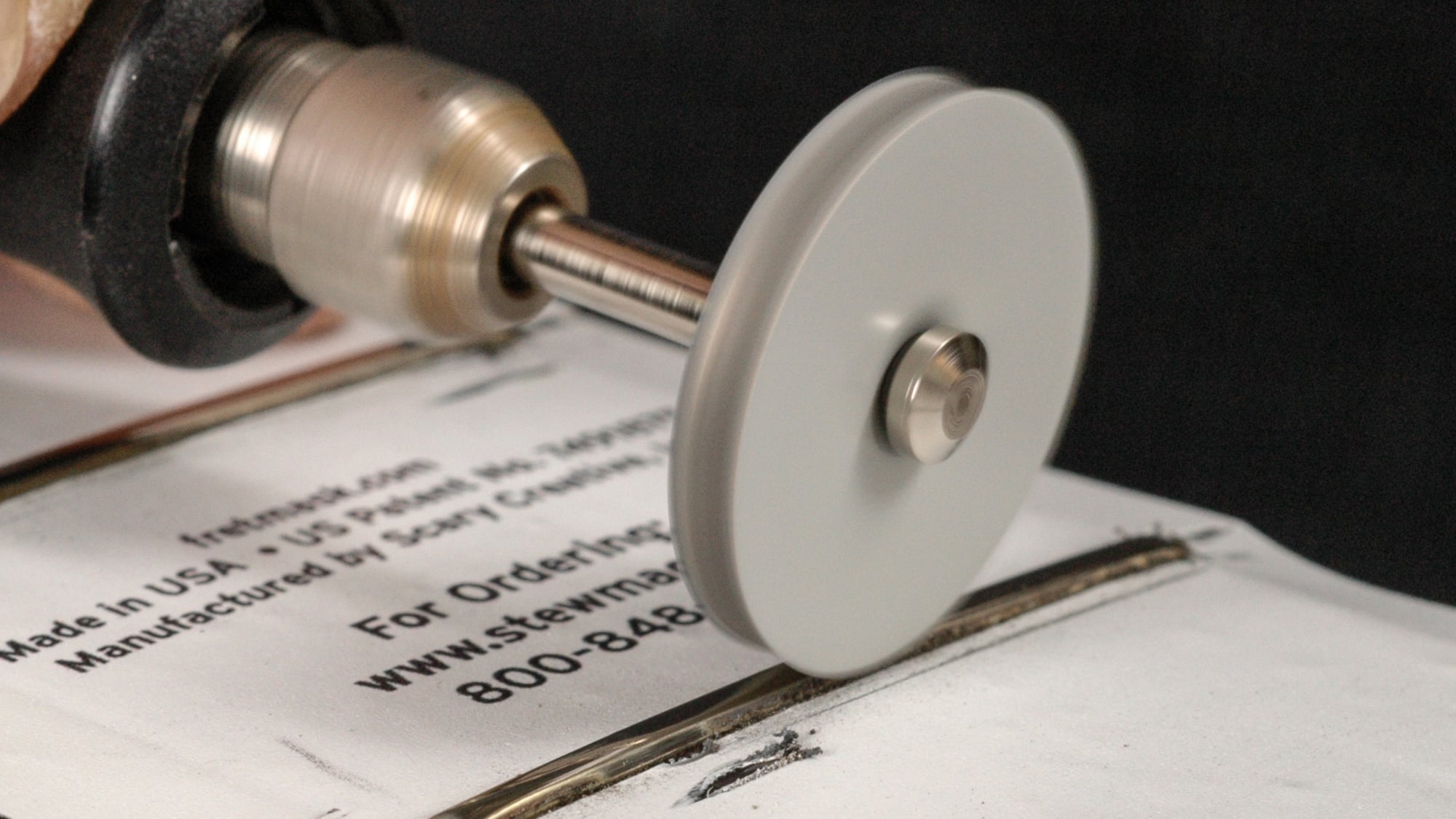 Using fret polishing wheels on a flex shaft