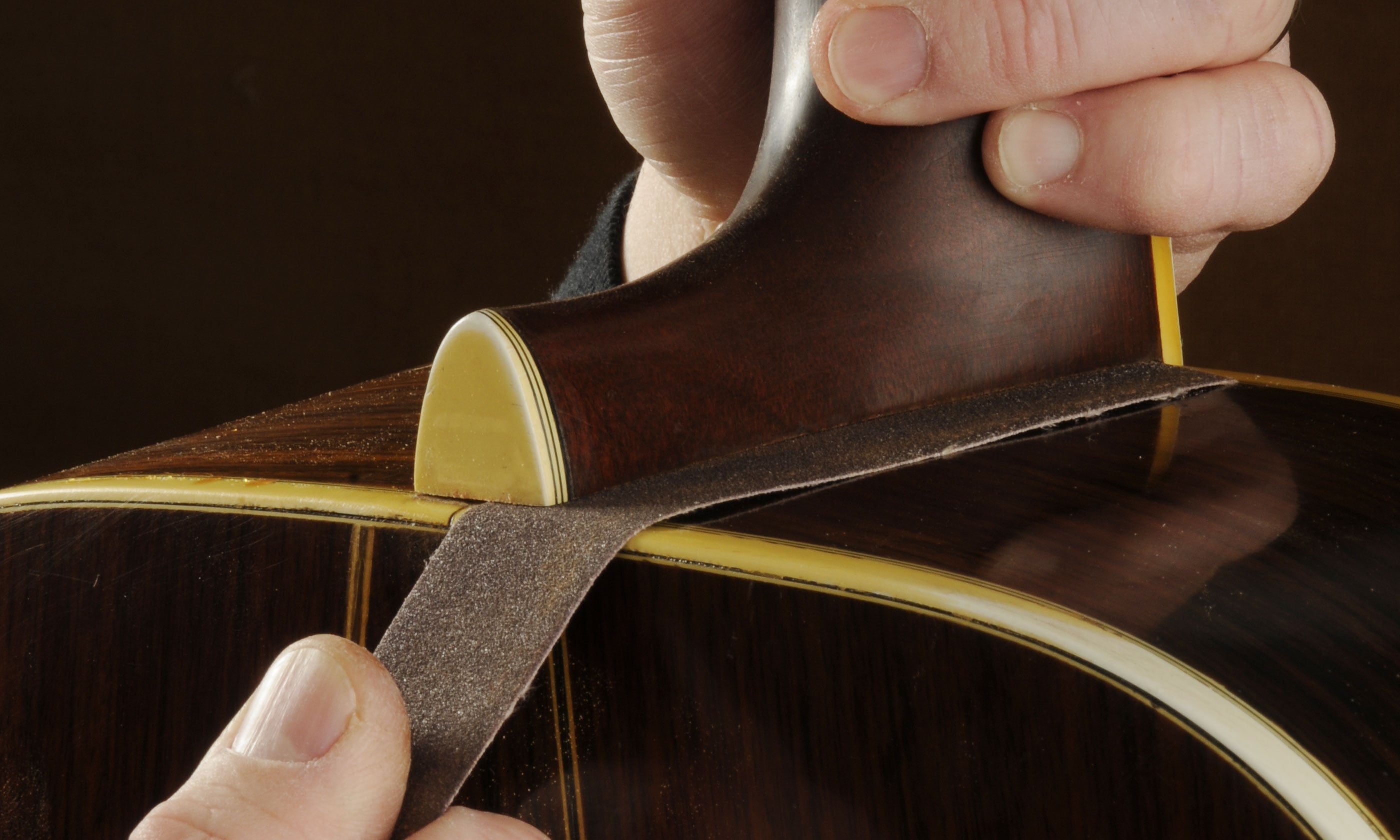 Using Neck Set Sandpaper