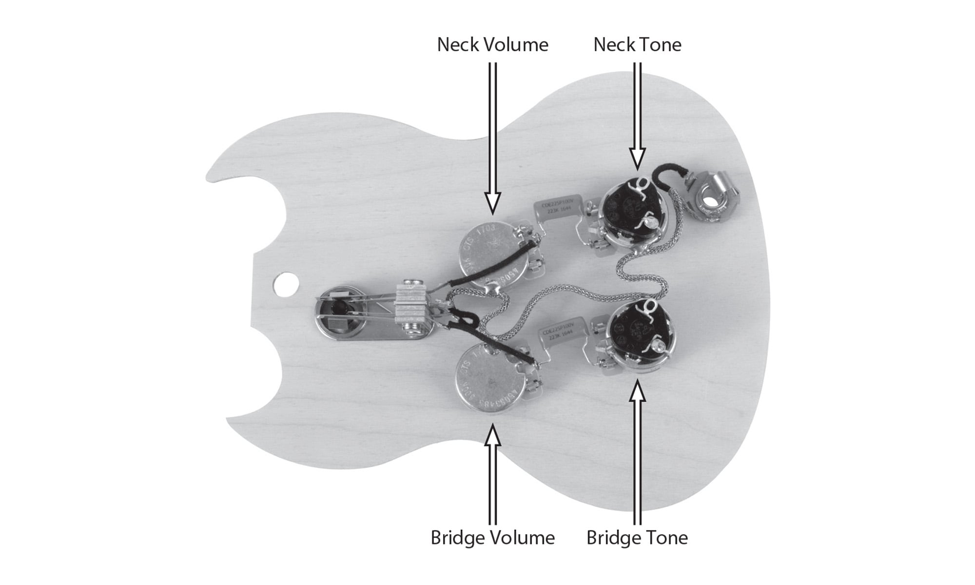 Golden Age Pre-wired Harness for Gibson&reg; SG&reg; with Push-pull Pots