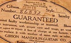 Old Gibson label