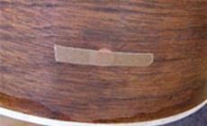 Plug glued in place